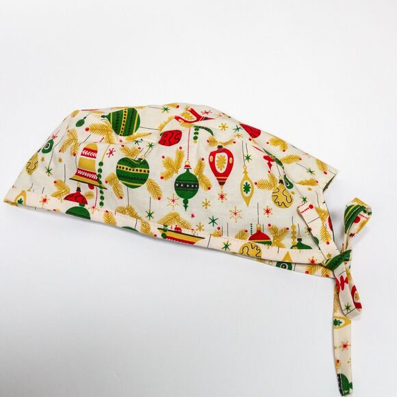 Handmade Dental Medical Christmas Festive Unisex One Size Scrub Hat Surgical Cap - Picture 3 of 3